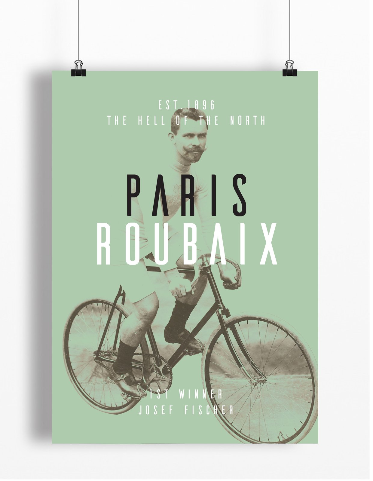 Josef at Paris-Roubaix print - A4 & A3 | Pedalare shop